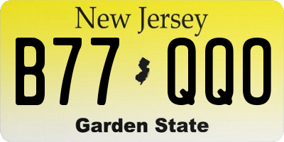 NJ license plate B77QQO