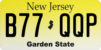 NJ license plate B77QQP