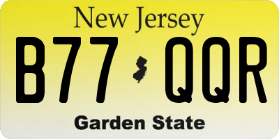 NJ license plate B77QQR