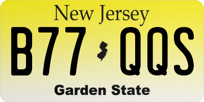 NJ license plate B77QQS