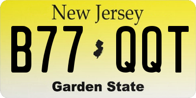 NJ license plate B77QQT