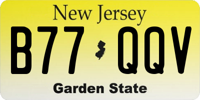 NJ license plate B77QQV