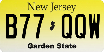 NJ license plate B77QQW