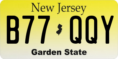 NJ license plate B77QQY