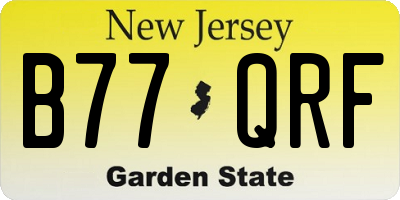 NJ license plate B77QRF