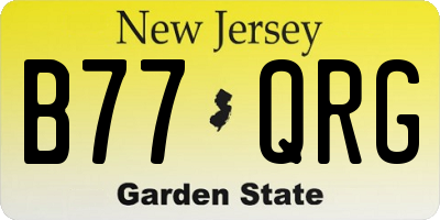 NJ license plate B77QRG