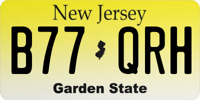 NJ license plate B77QRH