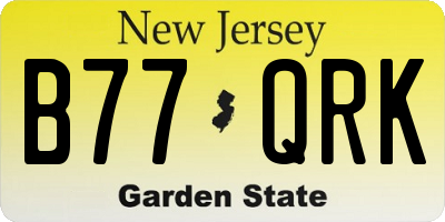 NJ license plate B77QRK
