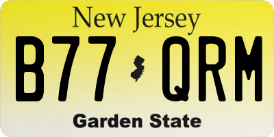 NJ license plate B77QRM