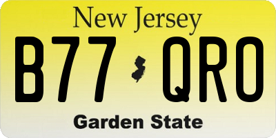 NJ license plate B77QRO