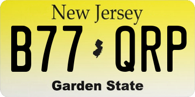 NJ license plate B77QRP