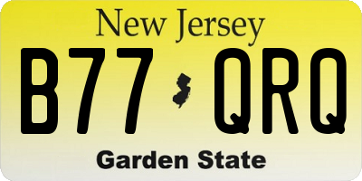 NJ license plate B77QRQ