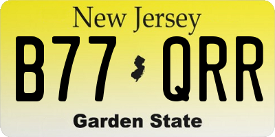 NJ license plate B77QRR