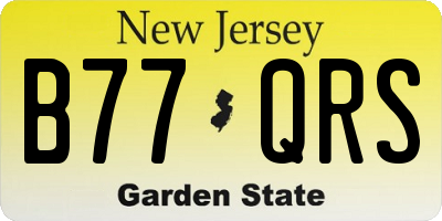 NJ license plate B77QRS