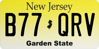 NJ license plate B77QRV