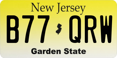 NJ license plate B77QRW