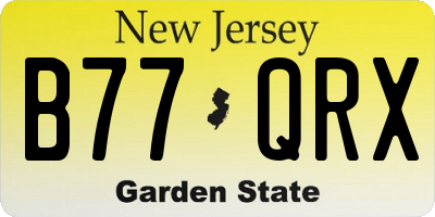 NJ license plate B77QRX