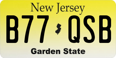 NJ license plate B77QSB