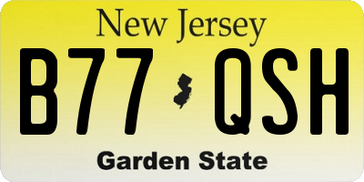 NJ license plate B77QSH