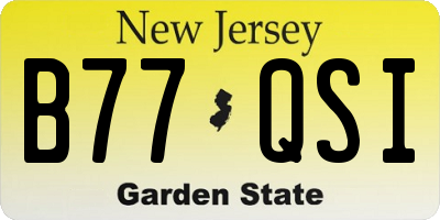 NJ license plate B77QSI