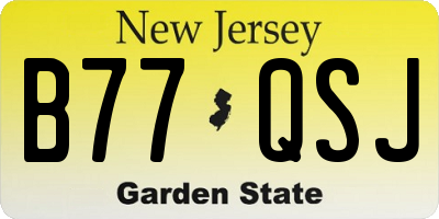 NJ license plate B77QSJ