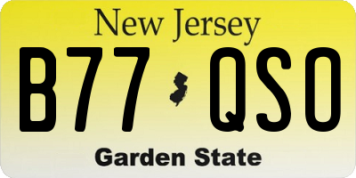 NJ license plate B77QSO