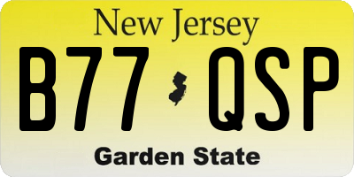 NJ license plate B77QSP