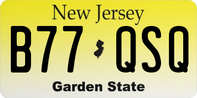 NJ license plate B77QSQ