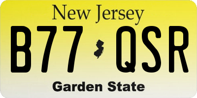 NJ license plate B77QSR