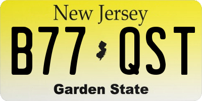 NJ license plate B77QST