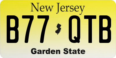 NJ license plate B77QTB