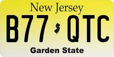 NJ license plate B77QTC