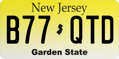 NJ license plate B77QTD