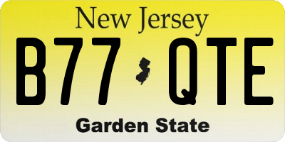 NJ license plate B77QTE