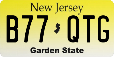 NJ license plate B77QTG