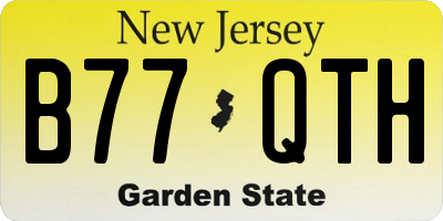 NJ license plate B77QTH