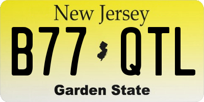 NJ license plate B77QTL