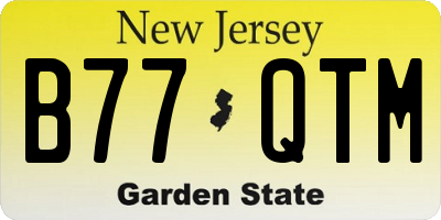NJ license plate B77QTM