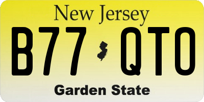 NJ license plate B77QTO
