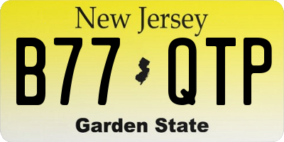 NJ license plate B77QTP