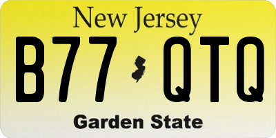 NJ license plate B77QTQ
