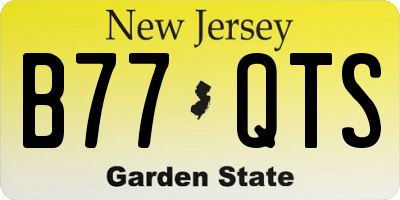 NJ license plate B77QTS