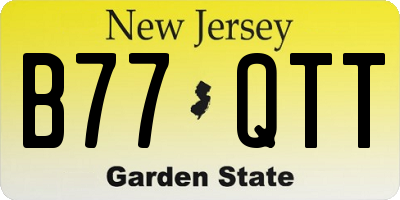 NJ license plate B77QTT