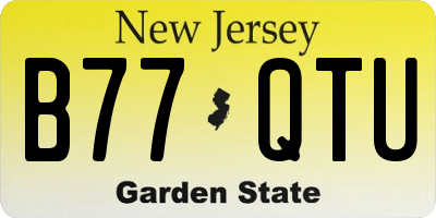 NJ license plate B77QTU