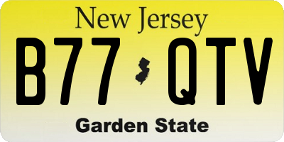 NJ license plate B77QTV