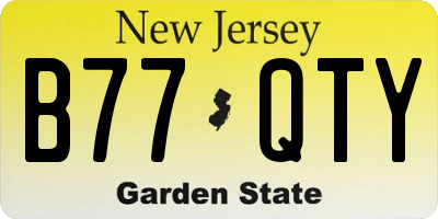 NJ license plate B77QTY