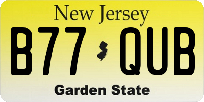 NJ license plate B77QUB