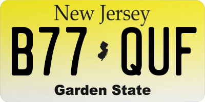 NJ license plate B77QUF