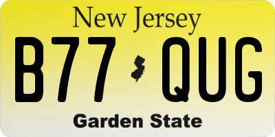 NJ license plate B77QUG