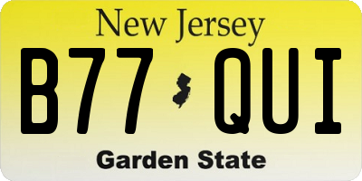 NJ license plate B77QUI